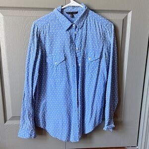 Victoria's Secret Light Blue Polka Dot Women’s Button-Down Shirt